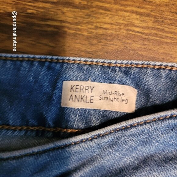 Mavi Jeans 27 Kerry Ankle Mid Rise Straight Fringe Hem Stretch Denim Boho Rodeo - Picture 3 of 12